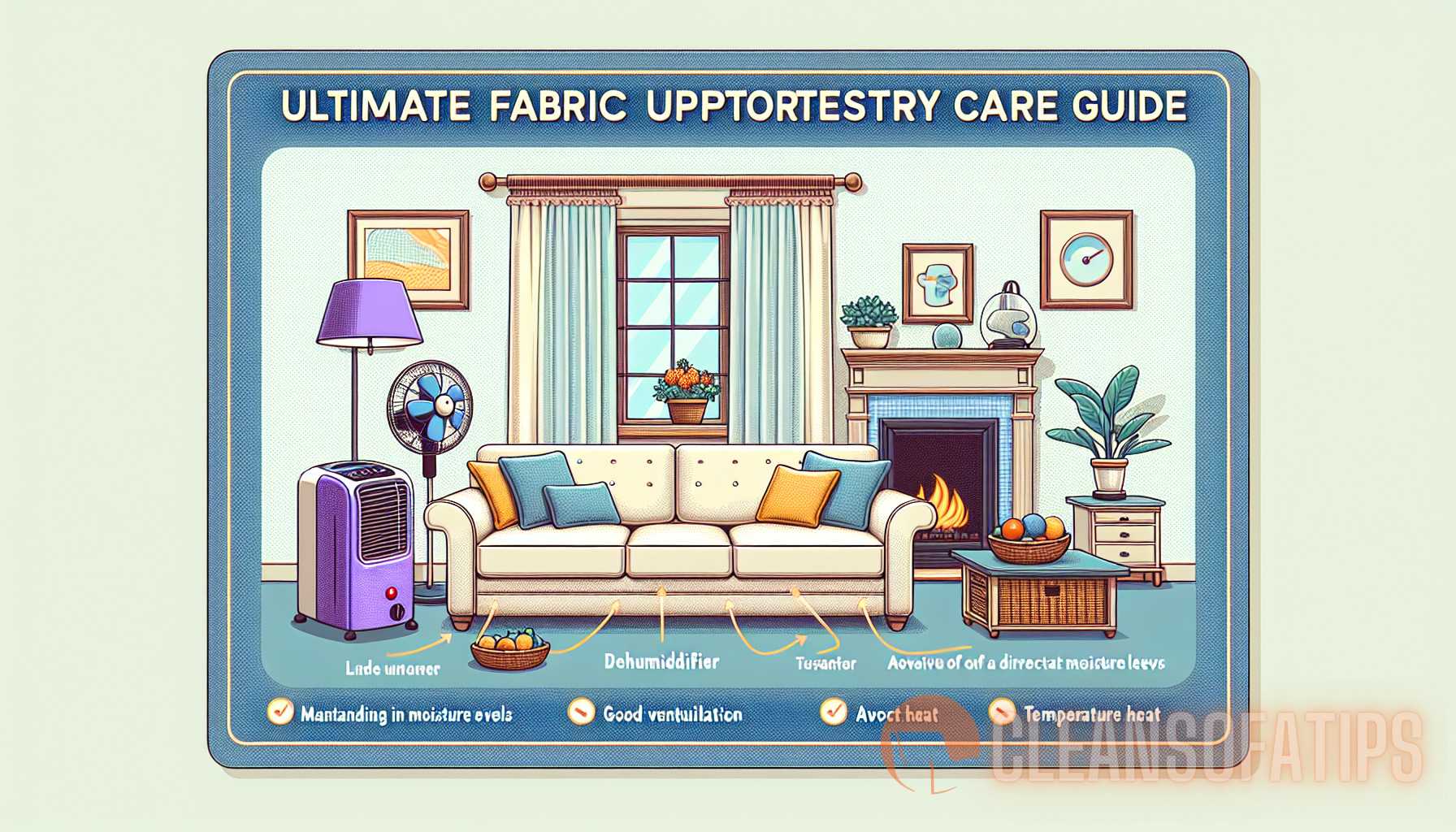 Illustration for section: Use dehumidifiers: Use dehumidifiers in areas with high humidity to maintain optimal moisture levels - fabric care longevity