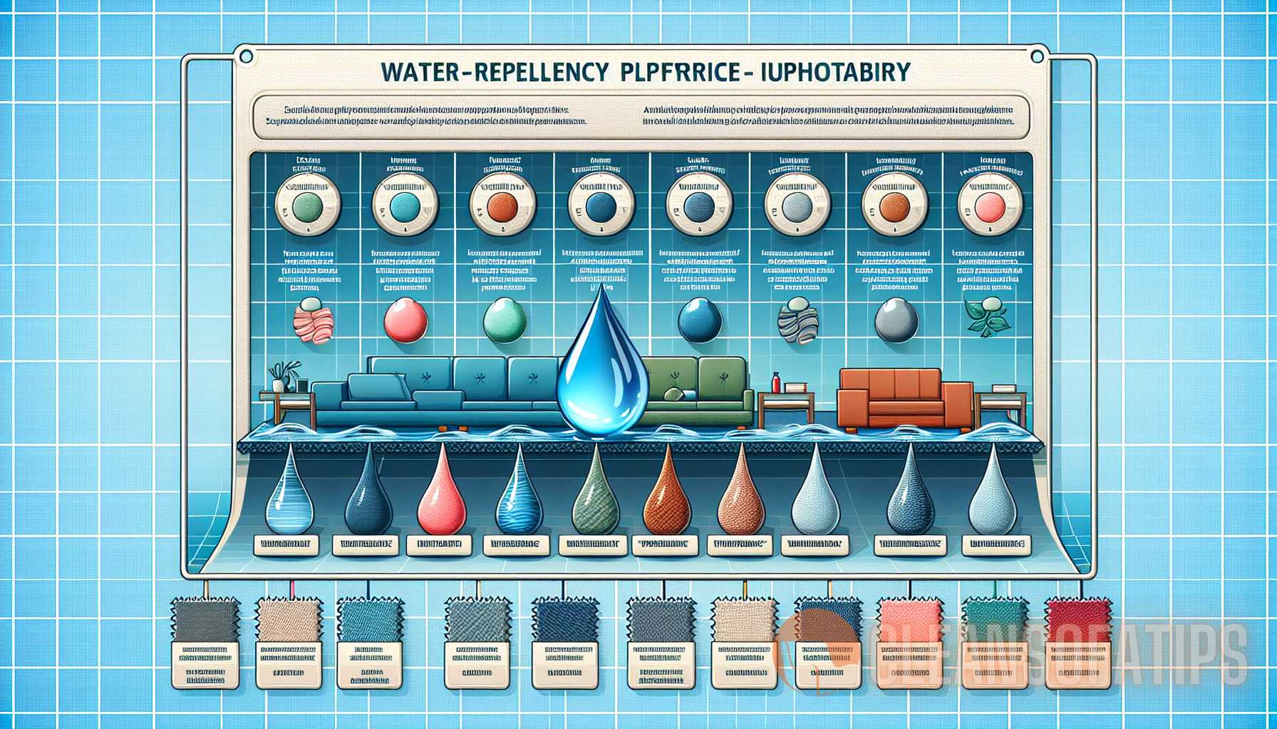 Illustration for section: These tests provide valuable information about the water-repellent properties of fabric upholstery a - water repellency