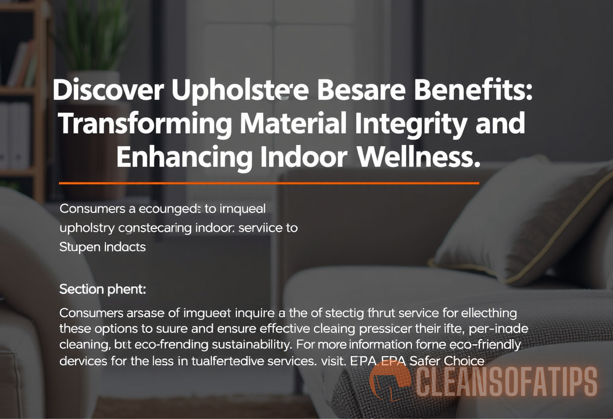 Illustration for section: Consumers are encouraged to inquire about these options when selecting a service to ensure both effe - upholstery care benefits